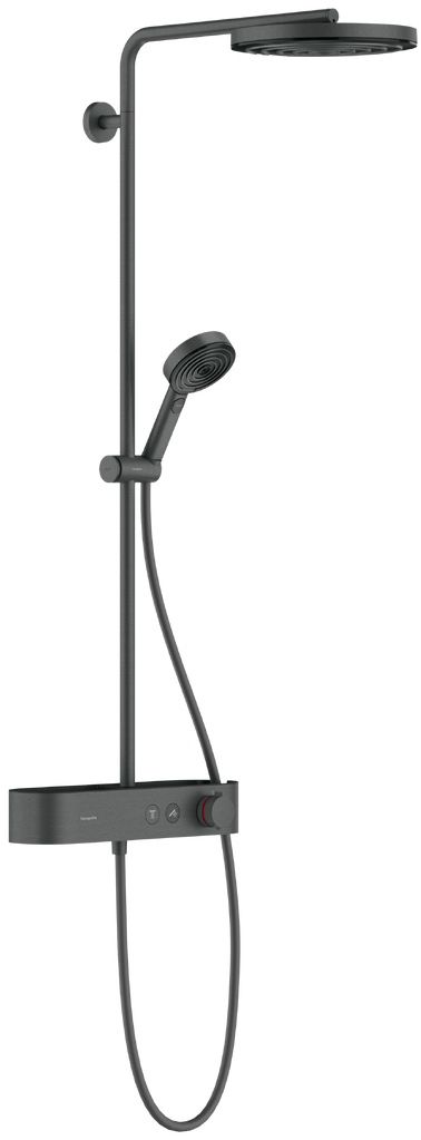 Hansgrohe Pulsify S conjunto de ducha a pared con termostato con rociador con efecto lluvia cromo-negro 24220340