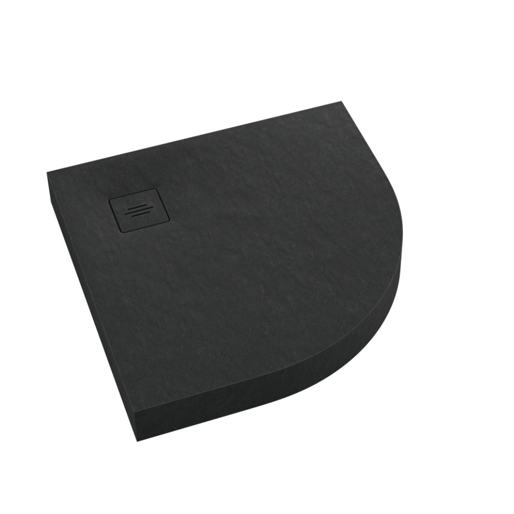Schedline Nonlimits Black Stone plato de ducha semicircular 90x90 cm negro 3ST.N1O-9090/C/ST-M1/C/ST