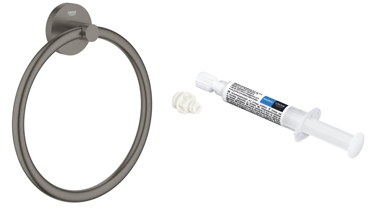 Conjunto toallero Grohe Start 41174AL0, pegamento Grohe QuickGlue 41127000