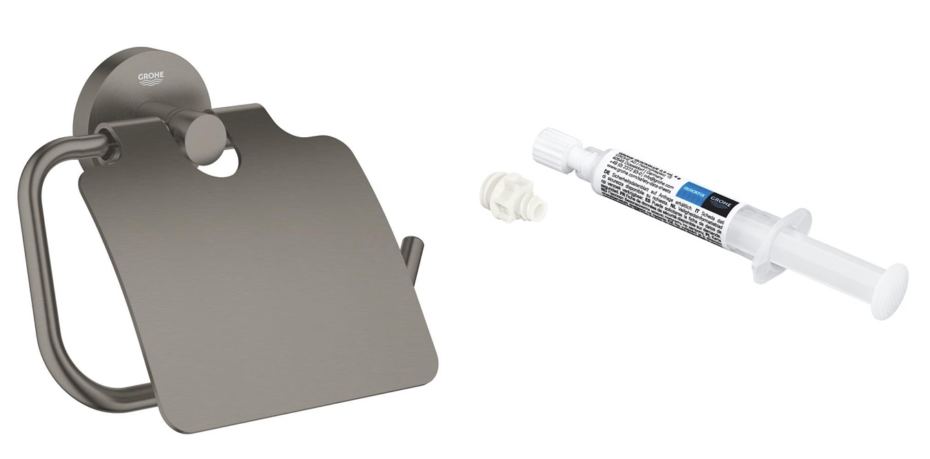 Conjunto portarrollos de papel higiénico Grohe Start 41179AL0, pegamento Grohe QuickGlue 41127000