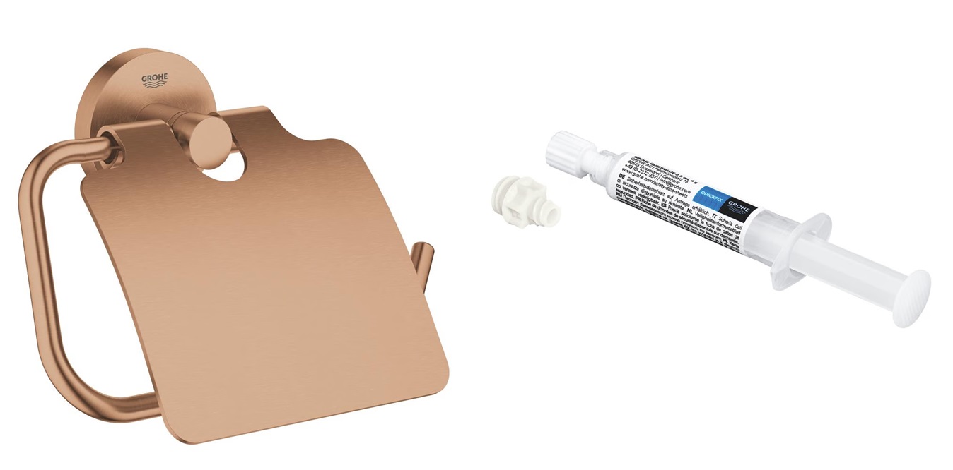 Conjunto portarrollos de papel higiénico Grohe Start 41179DL0, pegamento Grohe QuickGlue 41127000