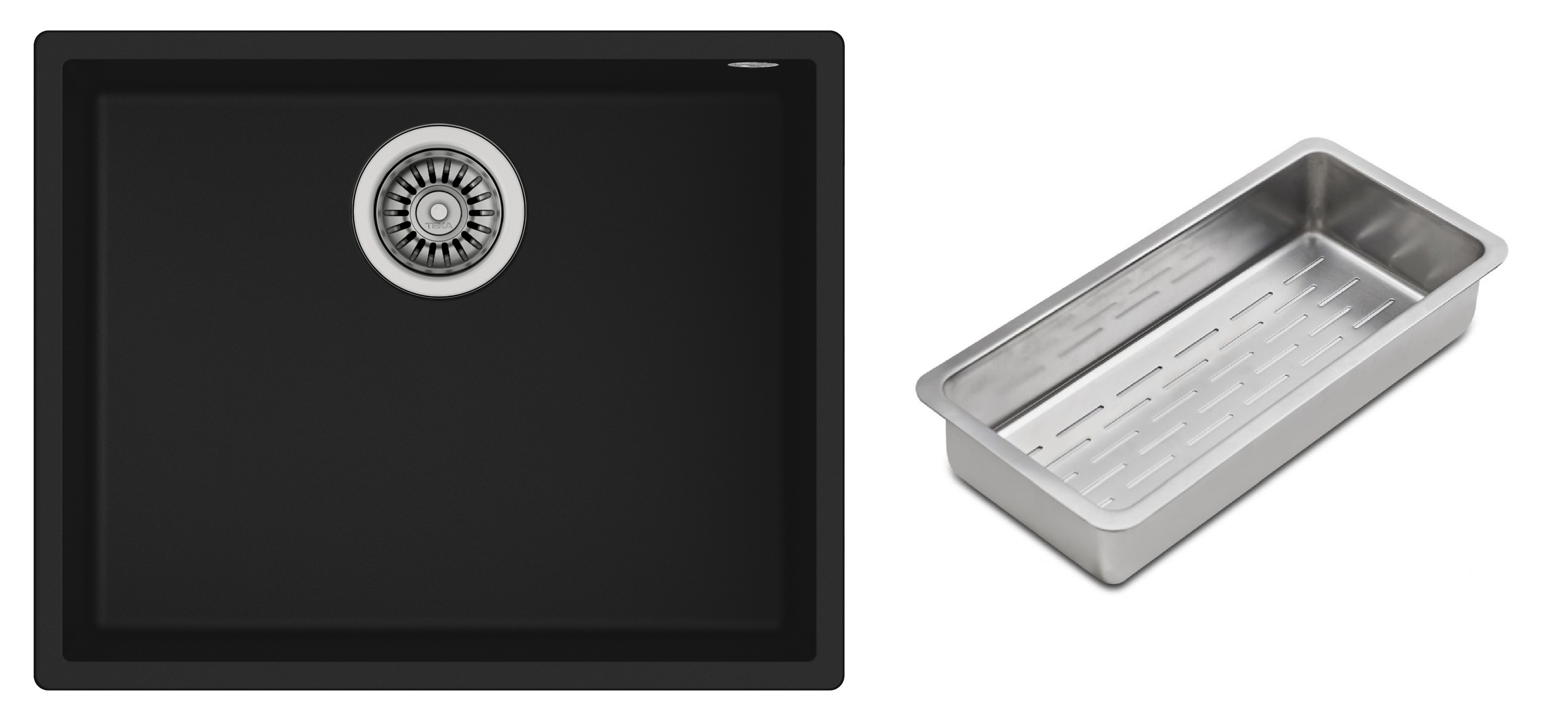 Conjunto fregadero Tegranit Teka Square 115230020, inserto para escurridor Teka 40199072