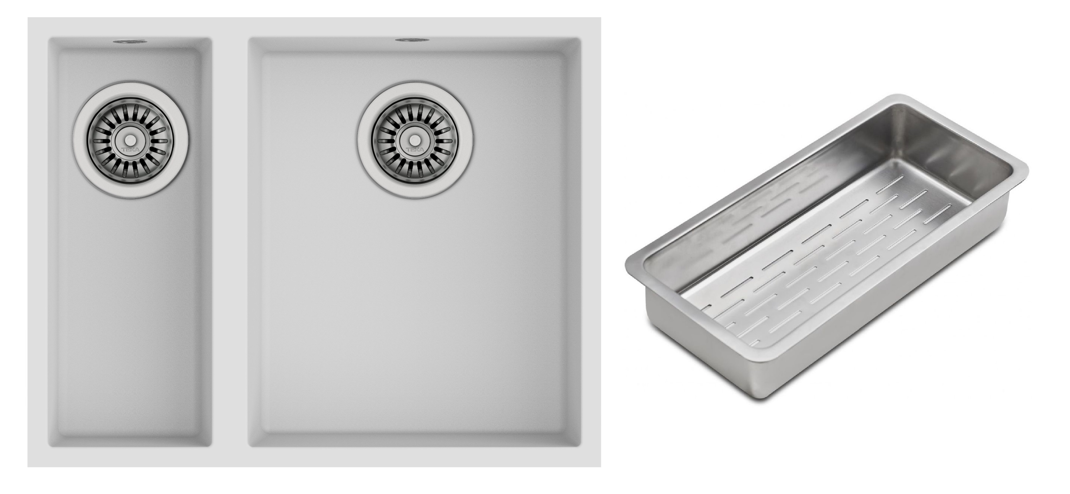 Conjunto fregadero Tegranit Teka Square 115260033, inserto para escurridor Teka 40199072