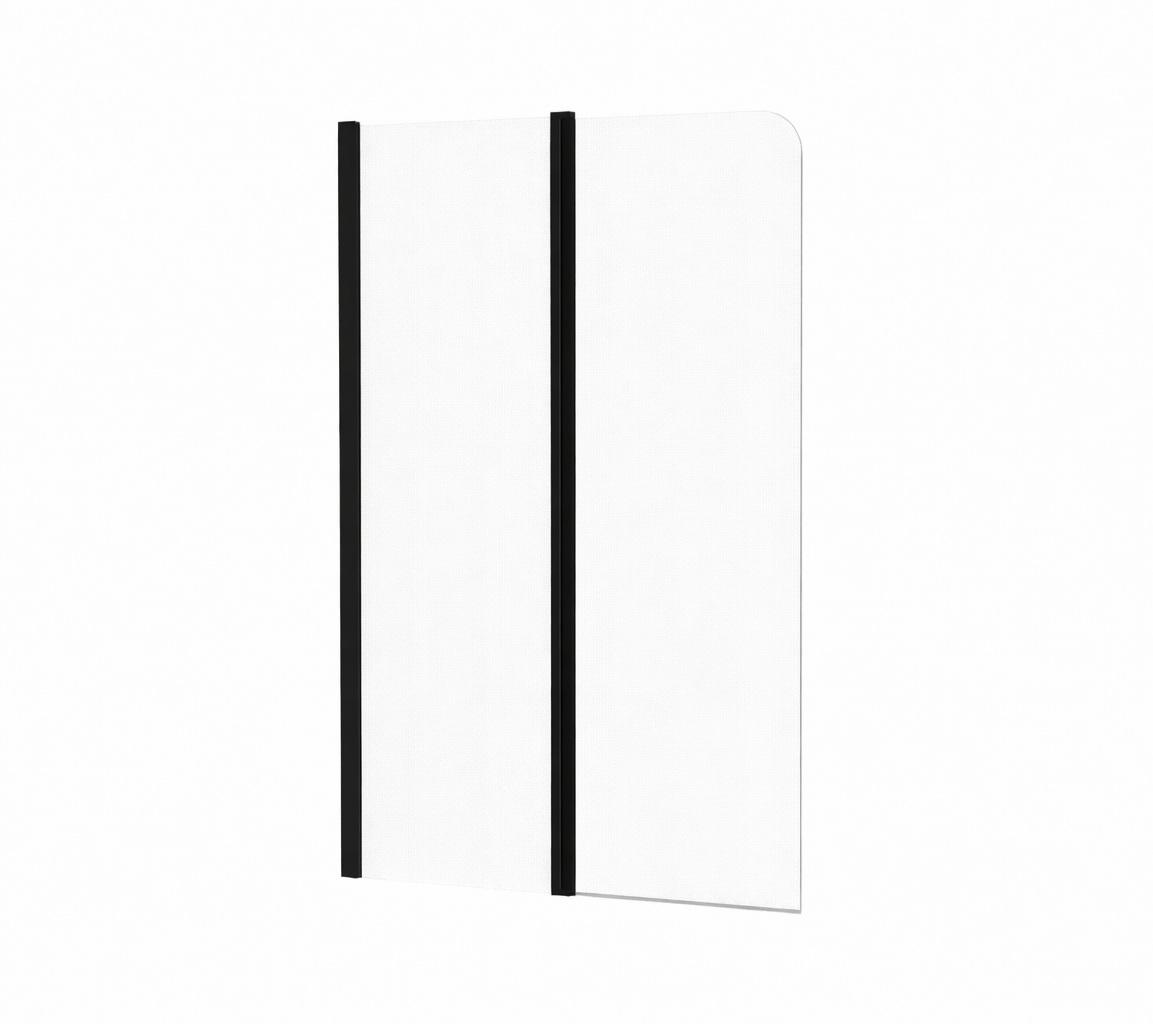 Ravak Chrome mampara de bañera 100 cm dos piezas negro brillo/vidrio transparente 7QLA0300Z1