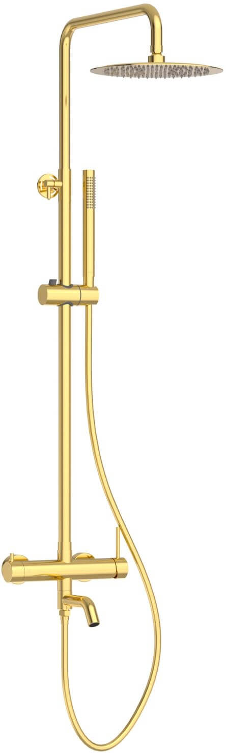 Balneo Cascade conjunto de ducha a pared con rociador con efecto lluvia oro H0301030505