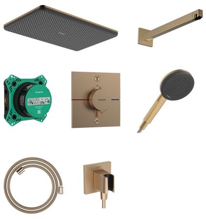 Hansgrohe Raindance Alive Q conjunto de ducha empotrado con termostato con rociador con efecto lluvia || 24620140