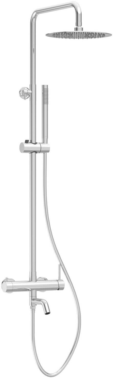 Balneo Cascade conjunto de ducha a pared con rociador con efecto lluvia cromo H0301010505