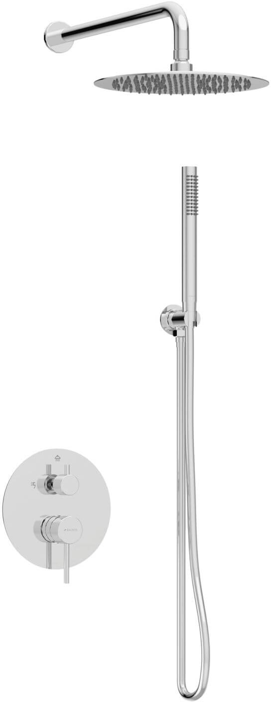 Balneo Cascade conjunto de ducha a pared con rociador con efecto lluvia cromo H0301010606