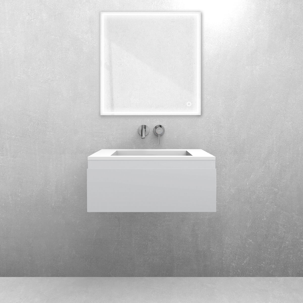 Conjunto lavabo Oltens Stila 40200900, armario Oltens Vernal 60009700