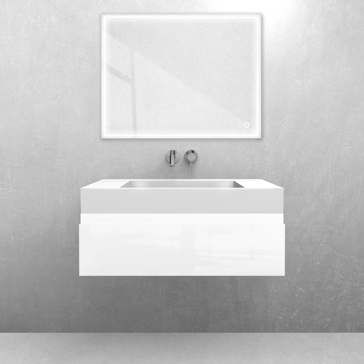 Conjunto lavabo Oltens Stila 40001000, armario Oltens Vernal 60010000