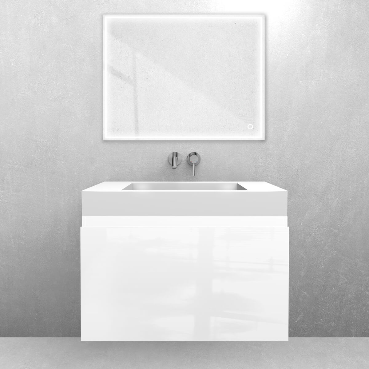 Conjunto lavabo Oltens Stila 40001000, armario Oltens Vernal 60014000