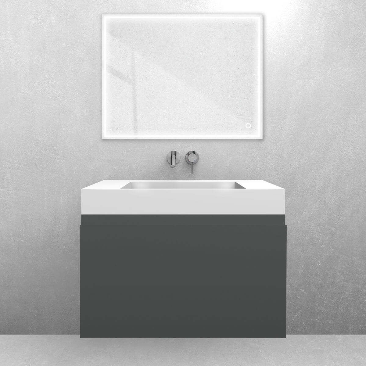 Conjunto lavabo Oltens Stila 40001000, armario Oltens Vernal 60014400
