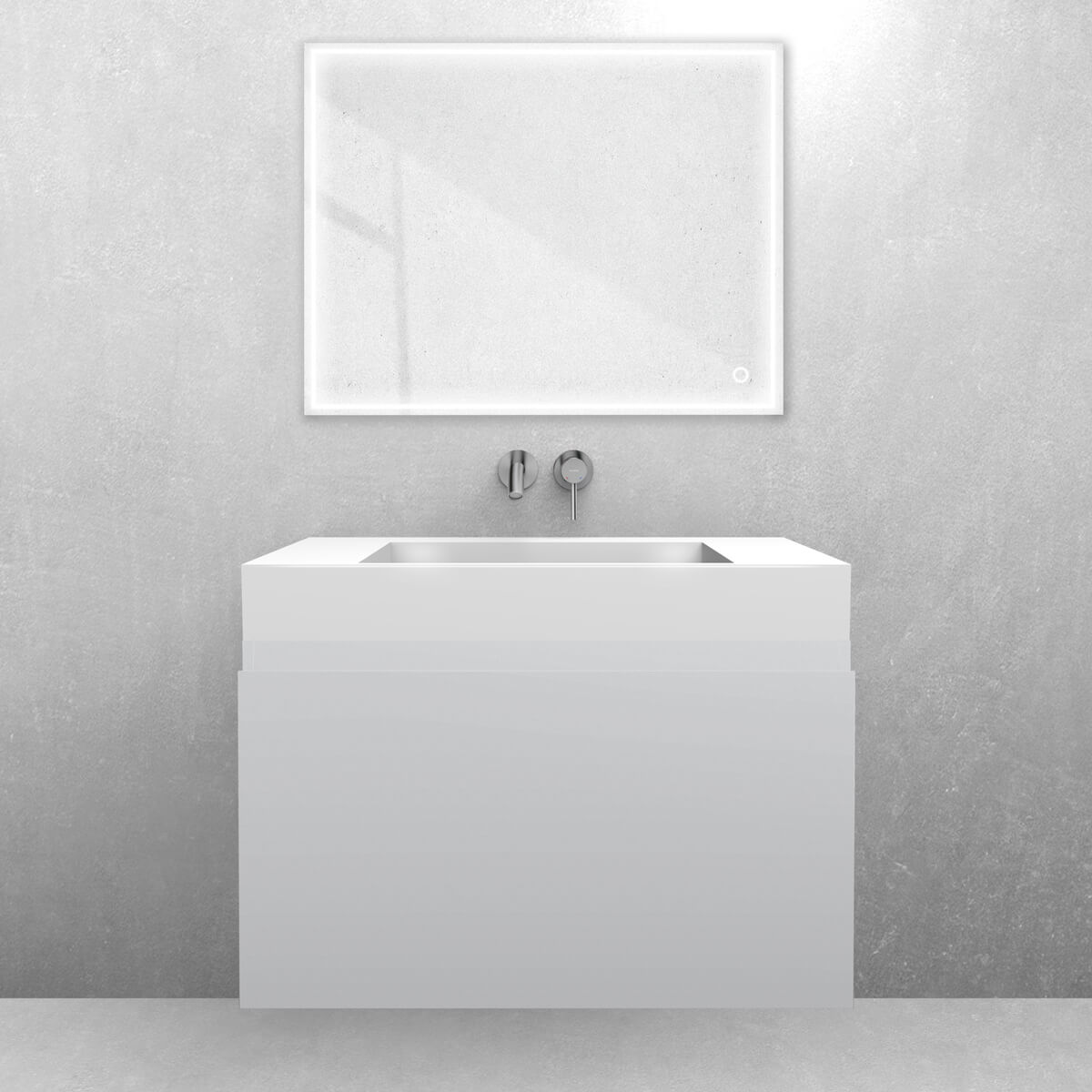 Conjunto lavabo Oltens Stila 40001000, armario Oltens Vernal 60014700
