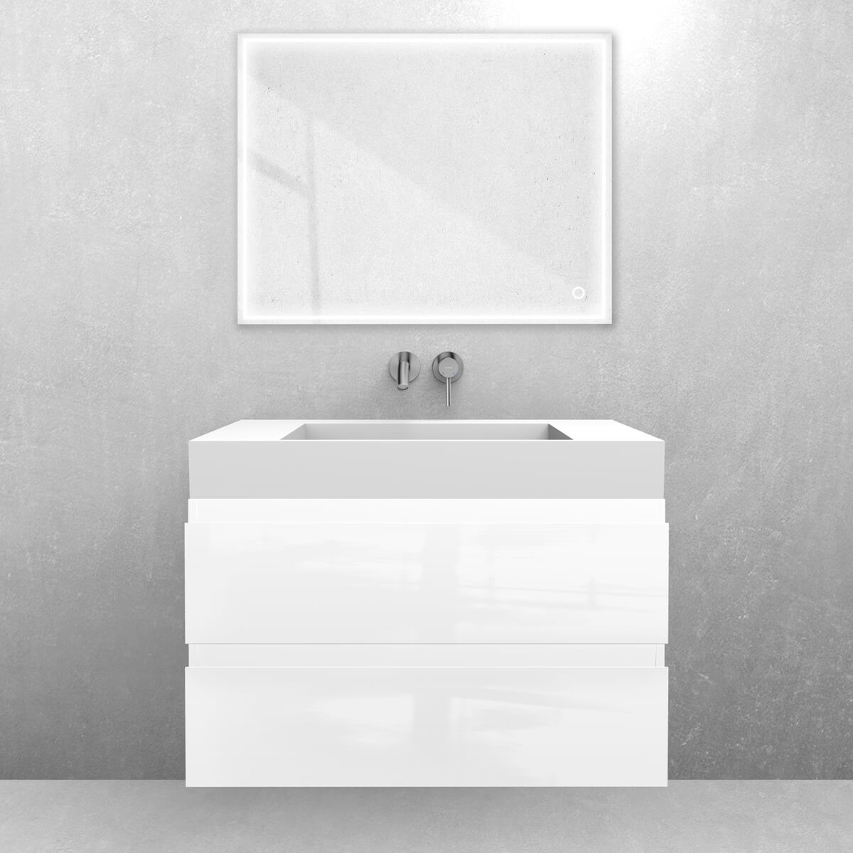 Conjunto lavabo Oltens Stila 40001900, armario Oltens Vernal 60003000