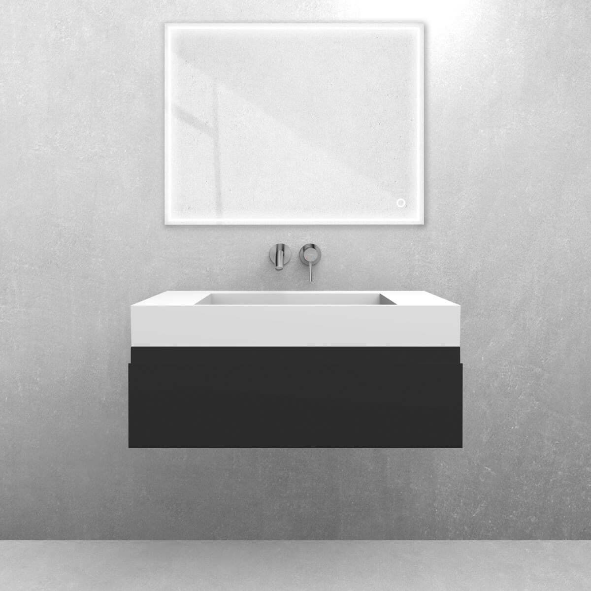Conjunto lavabo Oltens Stila 40001900, armario Oltens Vernal 60010300