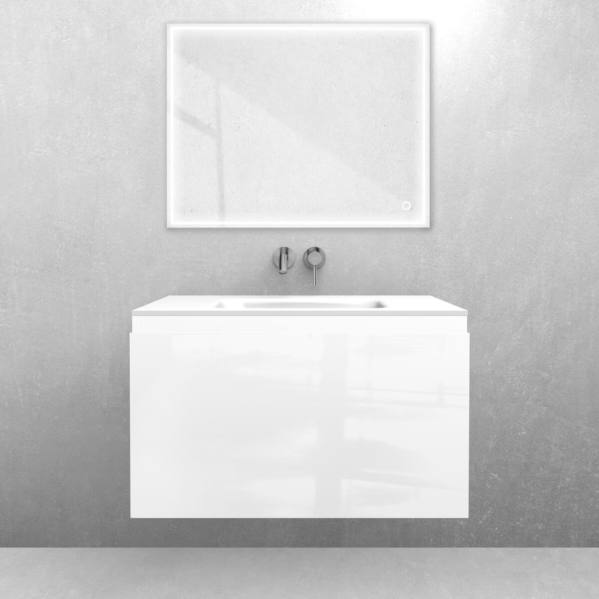 Conjunto lavabo Oltens Kalla 40210000, armario Oltens Vernal 60014000