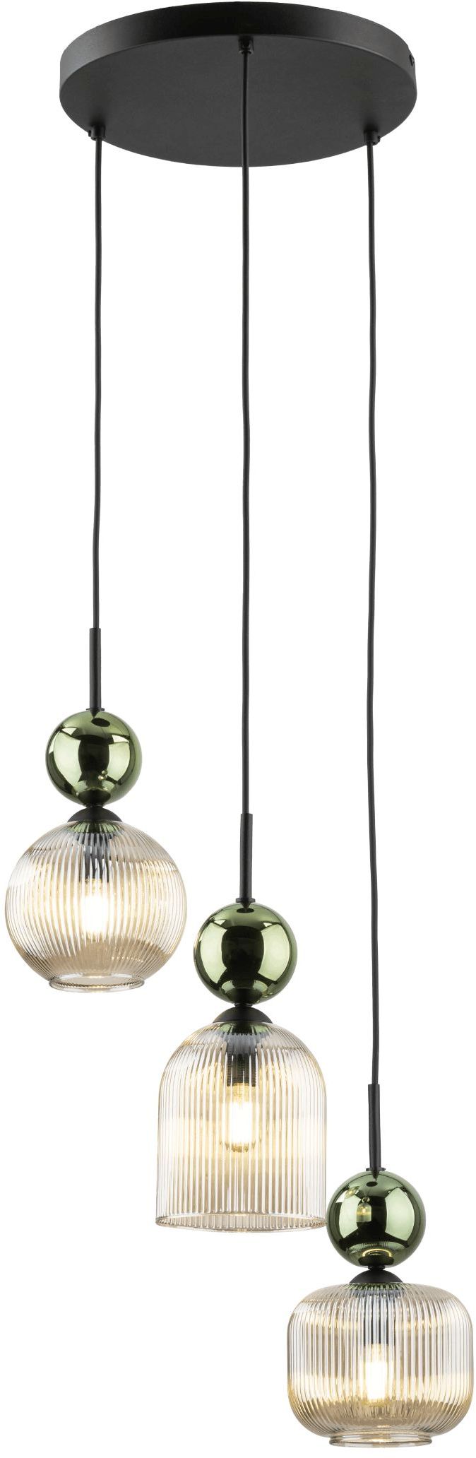 TK Lighting Sophia Green Cognac lámpara colgante 3x10 W verde-marrón 11148