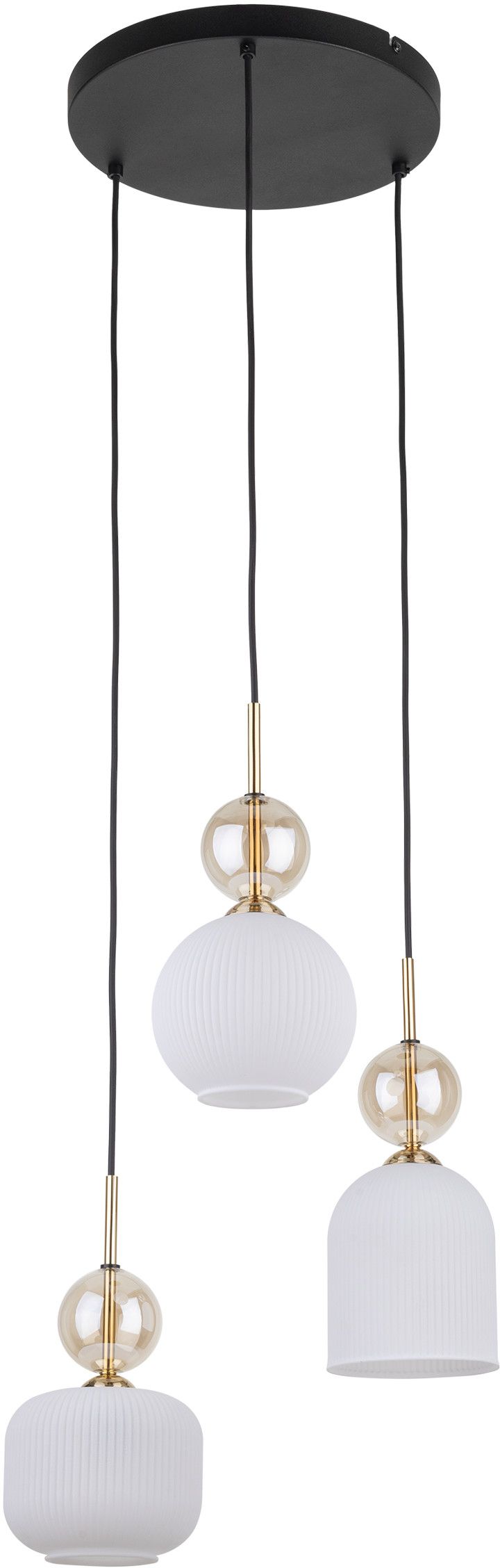 TK Lighting Sophia Cognac White lámpara colgante 3x10 W blanco-oro 11592