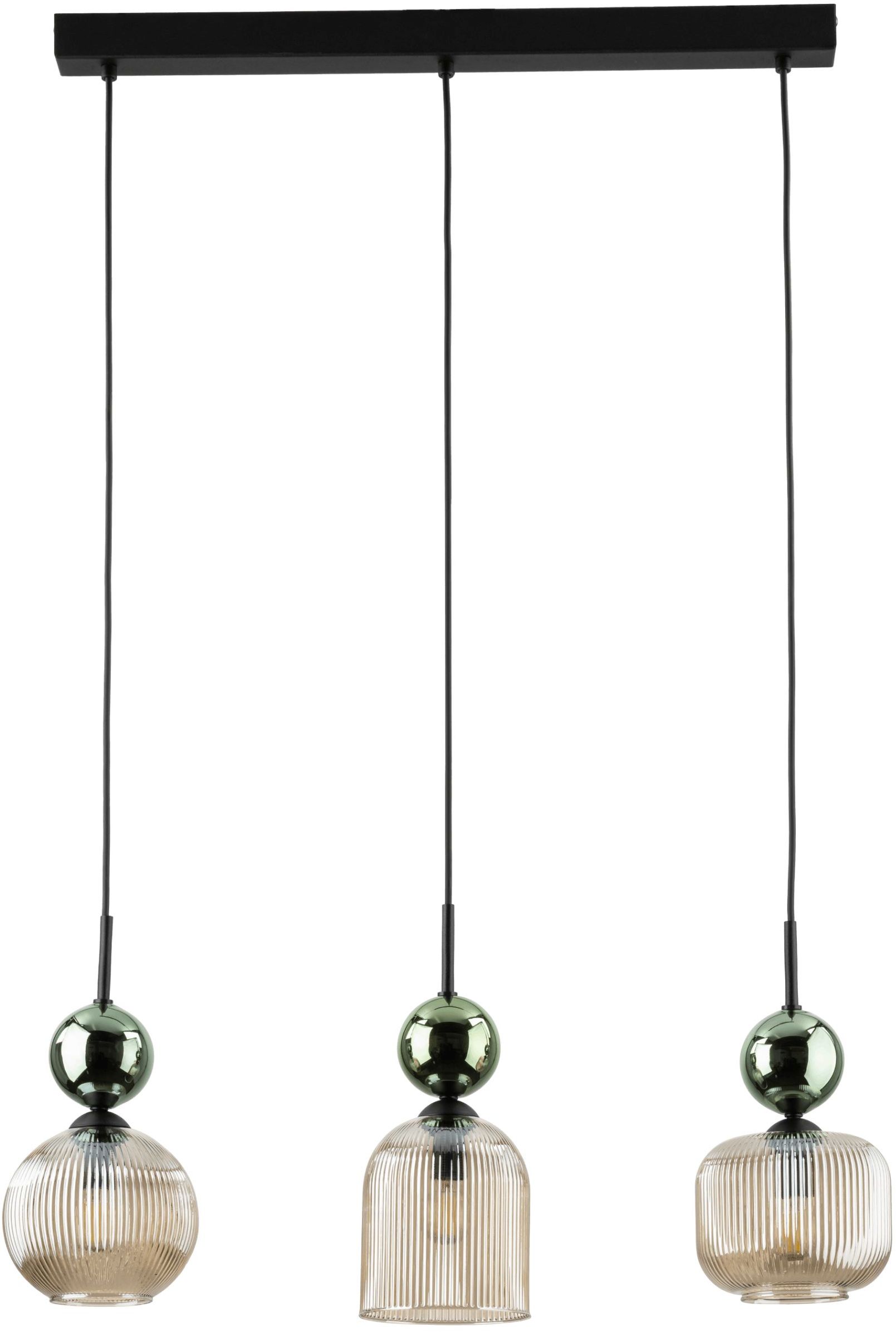TK Lighting Sophia Green Cognac lámpara colgante 3x10 W verde-marrón 11147