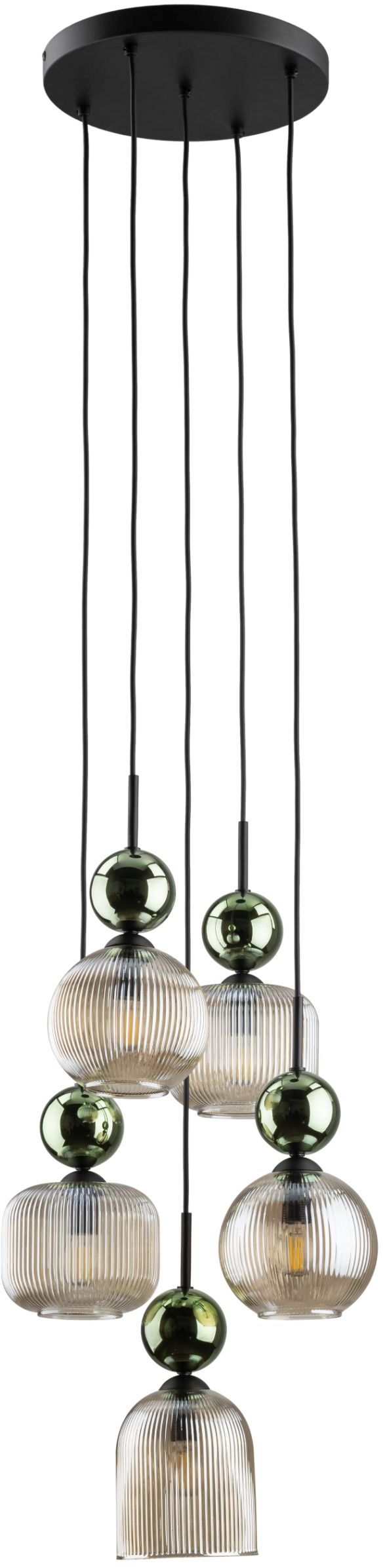 TK Lighting Sophia Green Cognac lámpara colgante 5x10 W verde-marrón 11149