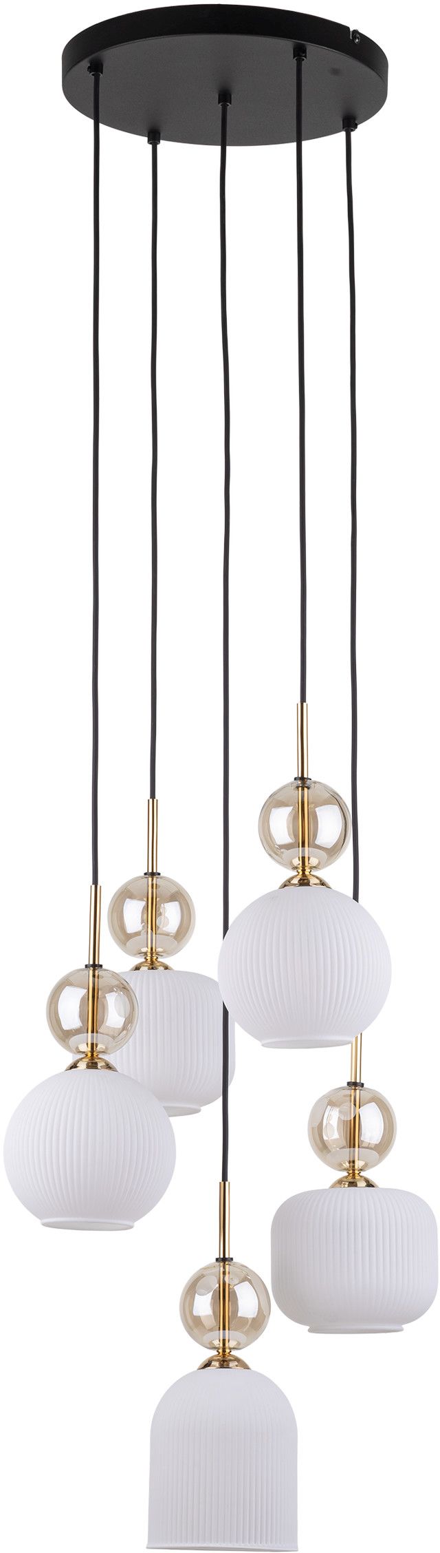 TK Lighting Sophia Cognac White lámpara colgante 5x10 W blanco-oro 11593
