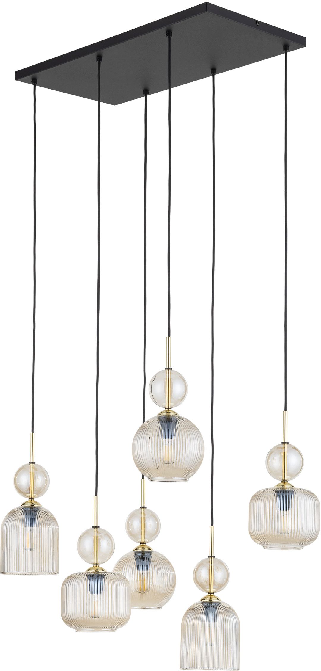 TK Lighting Sophia Cognac lámpara colgante 6x10 W marrón-ámbar 11044