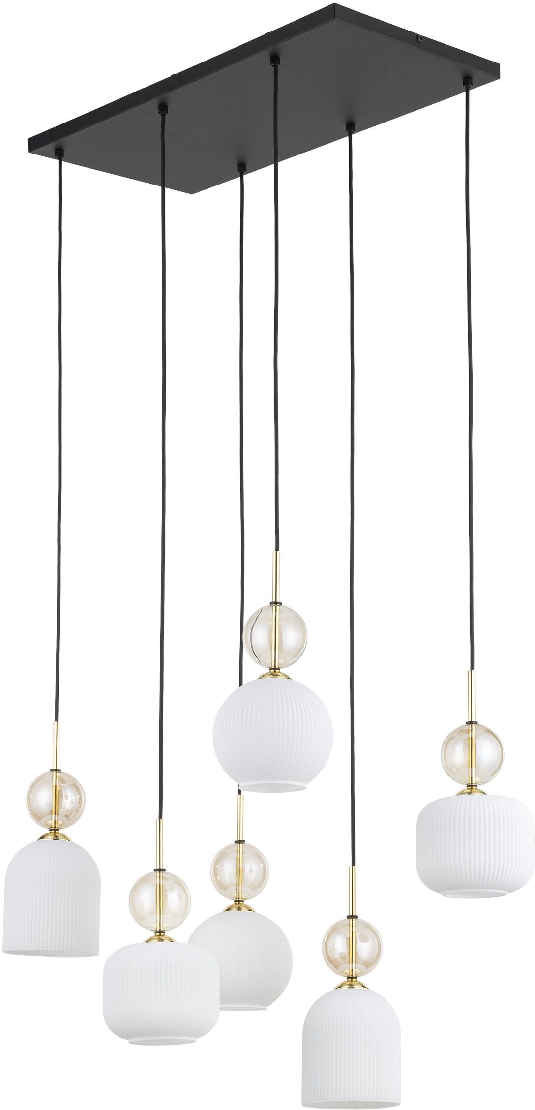 TK Lighting Sophia Cognac White lámpara colgante 6x10 W blanco-oro 11594