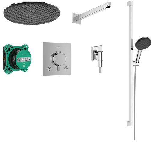 Hansgrohe Raindance Alive Select S conjunto de ducha empotrado con termostato con rociador con efecto lluvia cromo 24622000