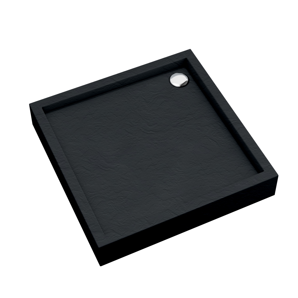 Schedpol Medium Black Stone plato de ducha cuadrado 80x80 cm negro 3.4730/C/ST