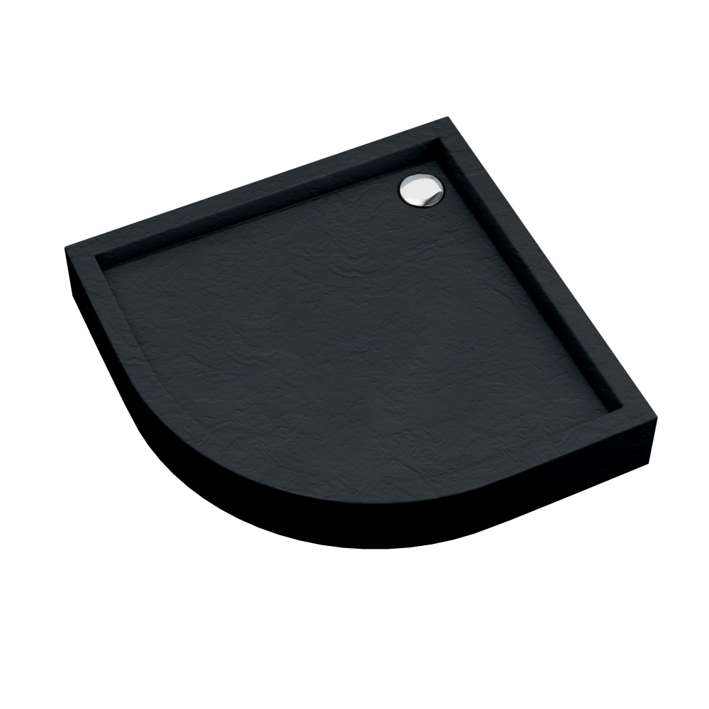 Schedpol Medium Black Stone plato de ducha semicircular 80x80 cm negro 3.4733/C/ST