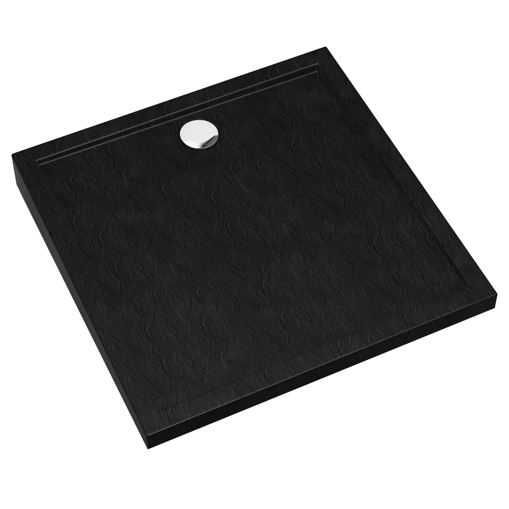Schedline Sharper Black Stone plato de ducha cuadrado 90x90 cm negro 3S.S2K-9090/C/ST