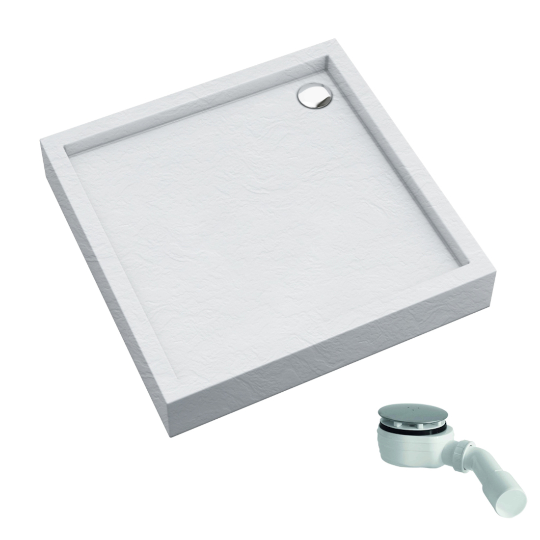 Schedline Favory Plus White Stone plato de ducha cuadrado 90x90 cm blanco 3ST.F1K-9090/B/ST