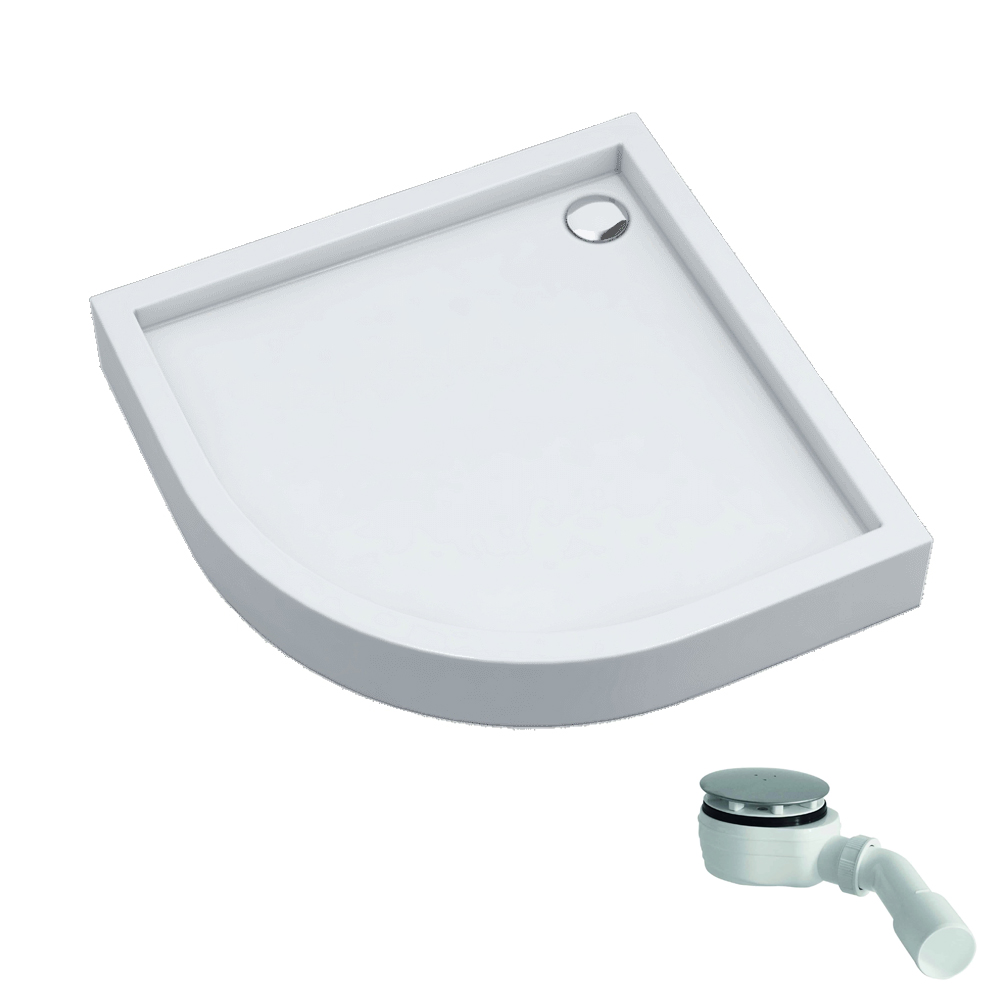 Schedline Favory Plus White Stone plato de ducha semicircular 90x90 cm blanco 3ST.F1O-9090/B/ST