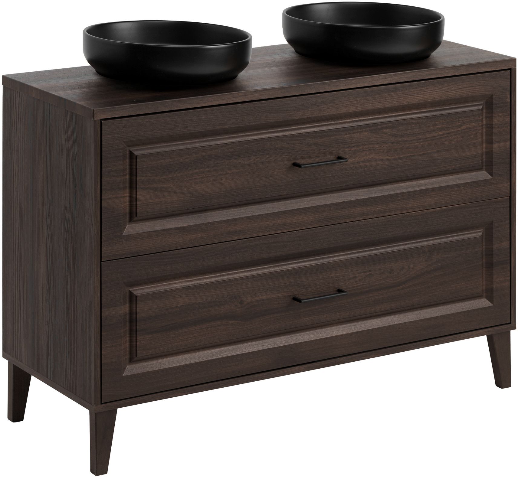 Conjunto armario Comad Dorothy Ristretto DOROTHY RISTRETTO 82-120-46-2S, lavabo Comad River 1 RIVER 1 BLACK MATT UN 40 ( E-6595 ), RISTRETTO 89-120-46 M