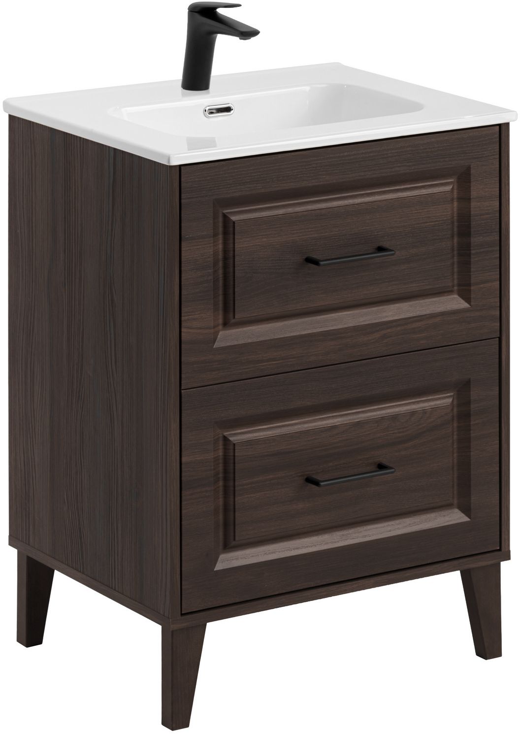 Conjunto armario Comad Dorothy Ristretto DOROTHY RISTRETTO 82-60-46-2S, lavabo Comad Go GO60/DP-8095, NIAGARA UM 03 BLACK 86001B