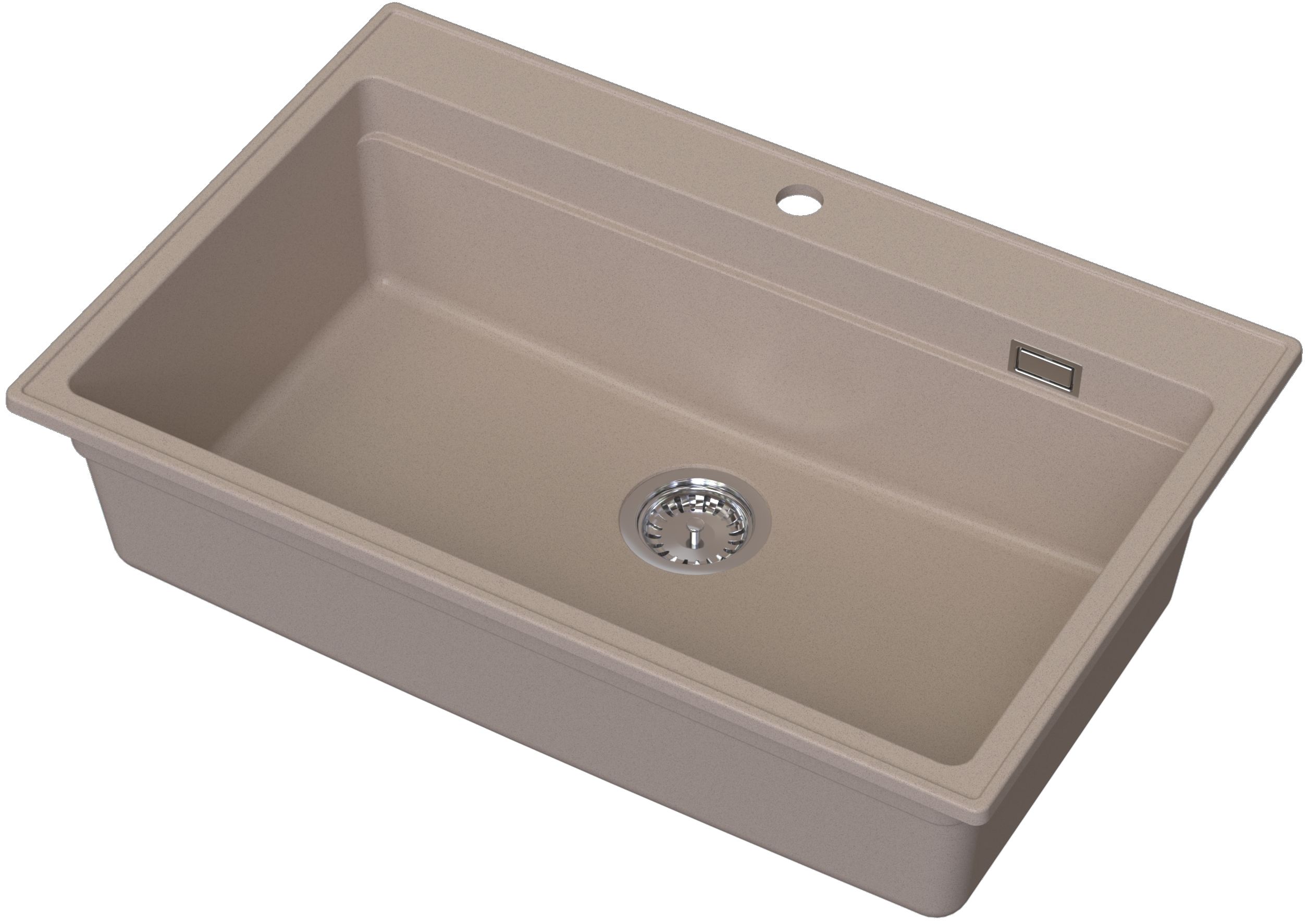 Ruvetti Absol 80 fregadero de granito con bandeja escurridora 76x50 cm beige 3001AB_BE80_W