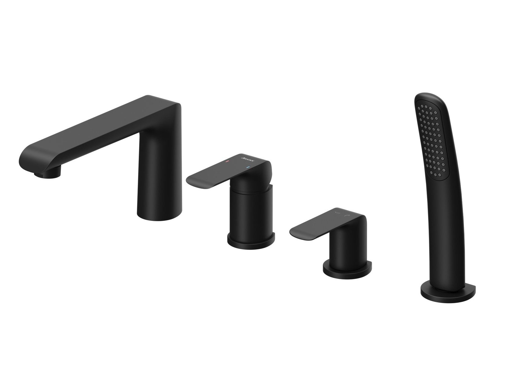 Ravak Flat grifo de bañera y ducha en bañera negro X070176