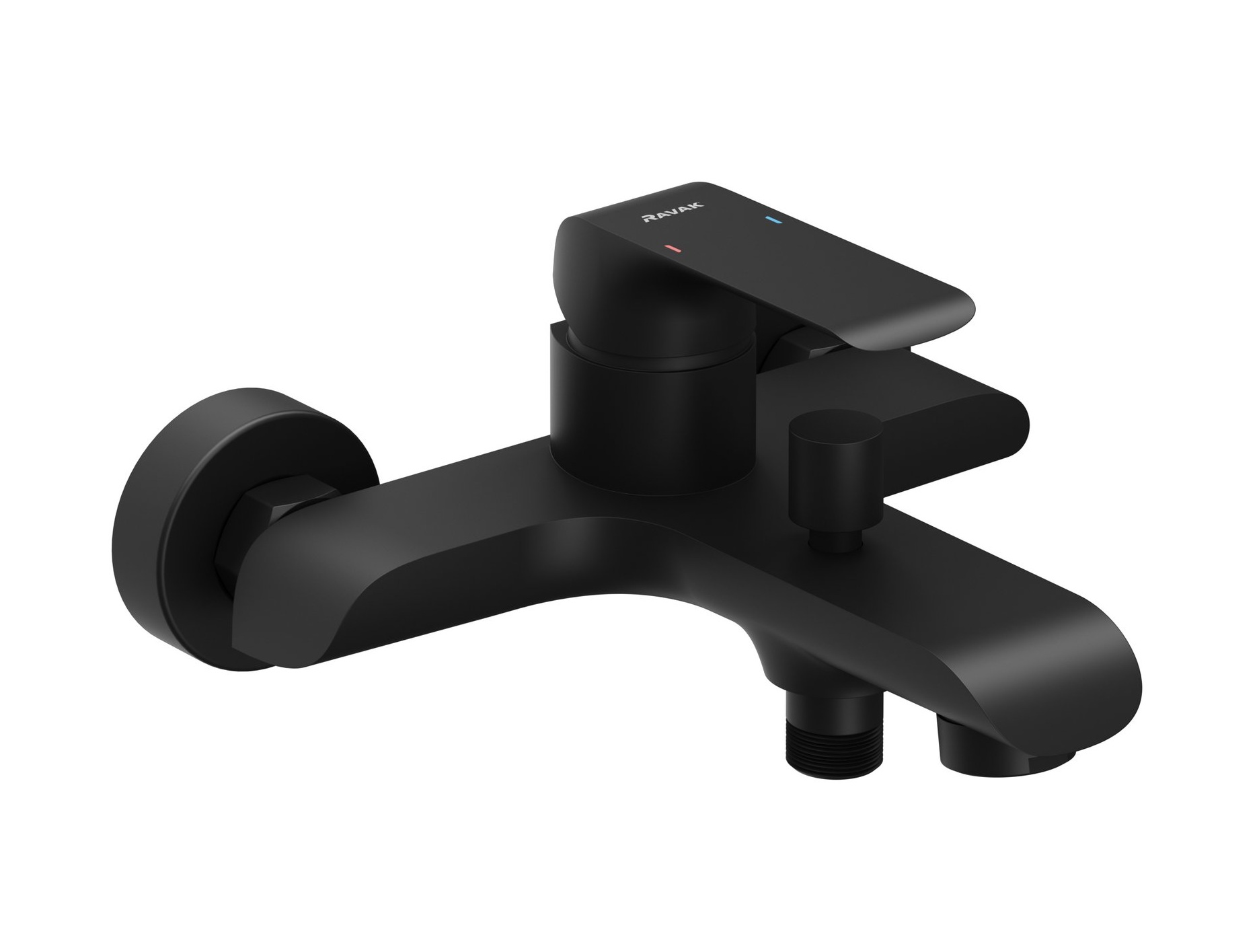 Ravak Flat grifo de bañera y ducha a pared negro X070175