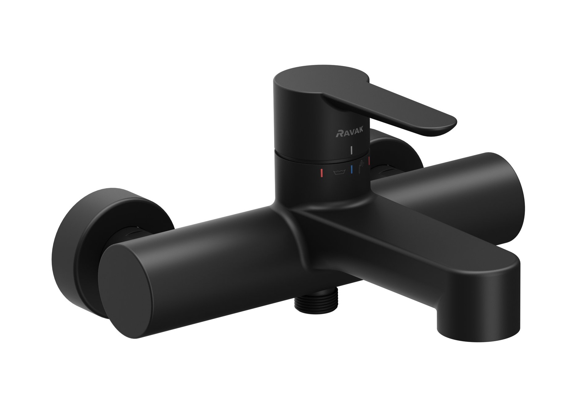 Ravak Puri grifo de bañera y ducha a pared negro X070185