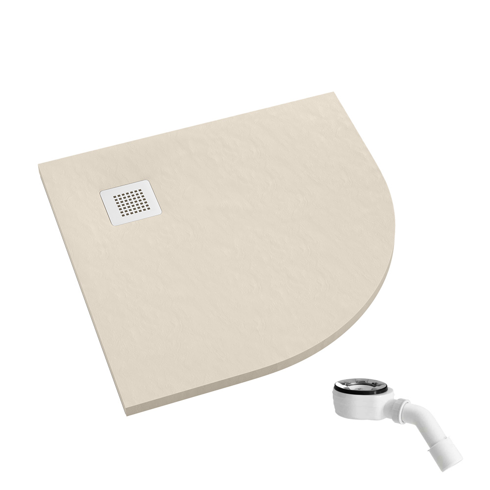 Schedpol Kalait Cashmere Stone plato de ducha semicircular 90x90 cm beige 3.3104/PK/ST-M2