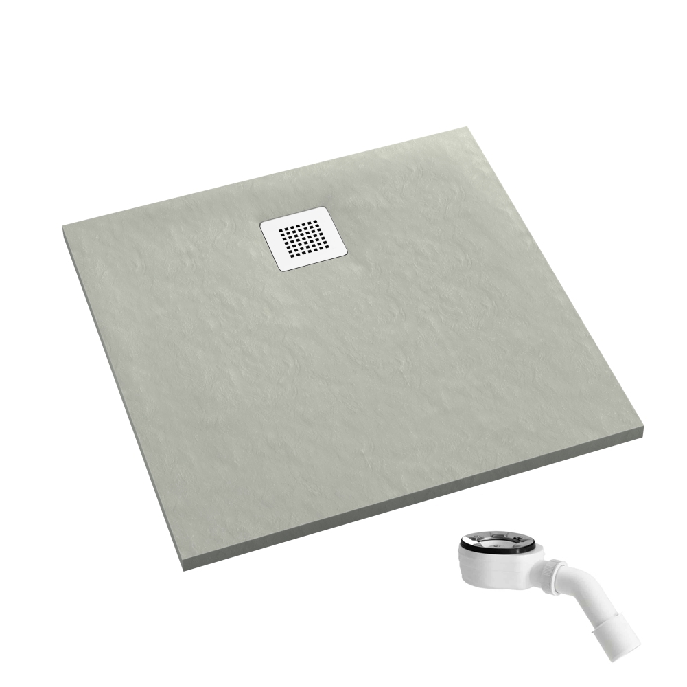 Schedpol Kalait Cement Stone plato de ducha cuadrado 100x100 cm cemento 3.3202/CT/ST-M2