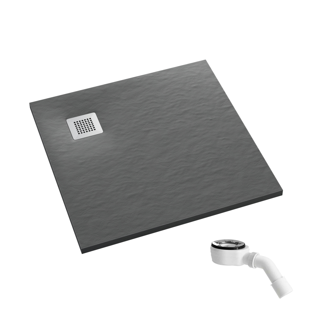 Schedpol Kalait Grey Stone plato de ducha cuadrado 90x90 cm gris 3.3101/S/ST-M2