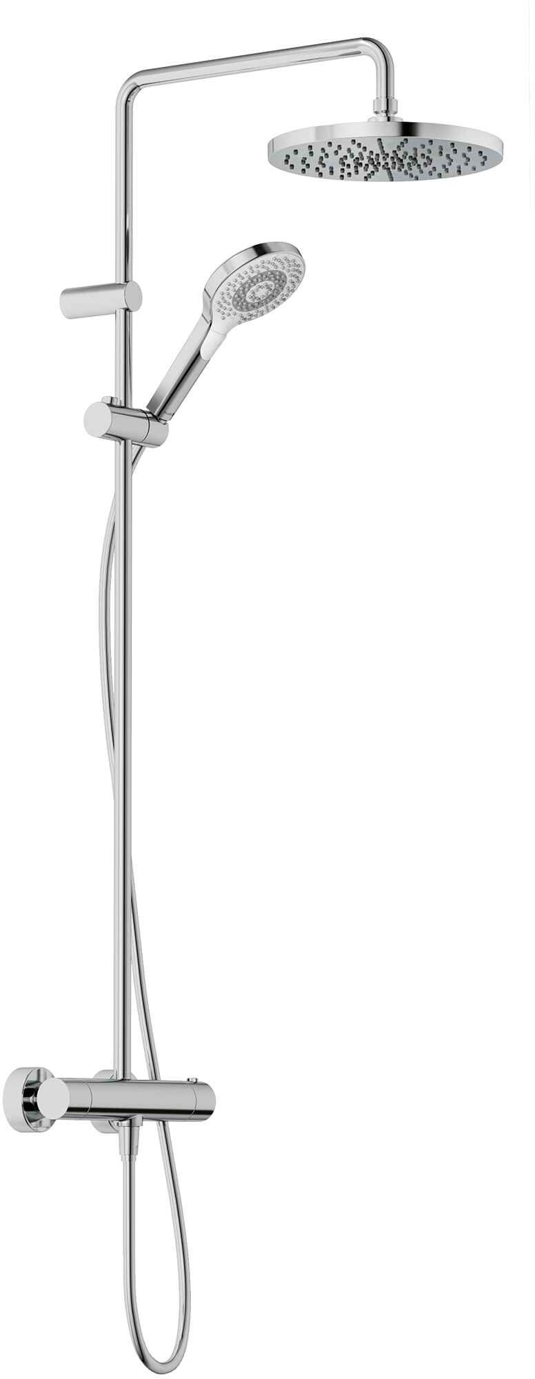 Kludi Dual Shower System conjunto de ducha a pared con termostato con rociador con efecto lluvia cromo 6906705-81