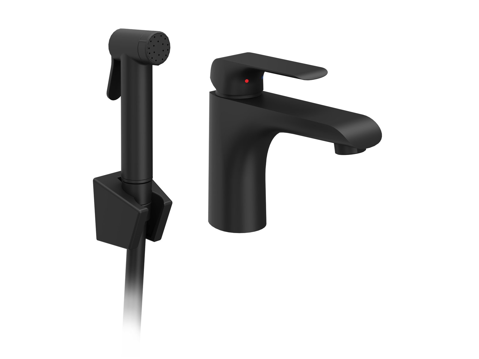 Ravak Puri grifo de lavabo con rociador tipo bidé de pie negro X070439