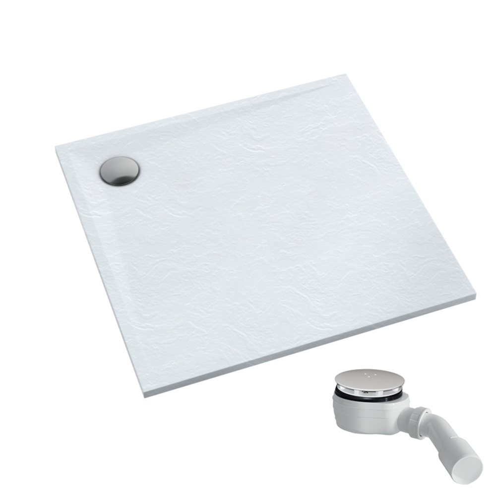 Schedpol Etrusco White Stone plato de ducha cuadrado 90x90 cm blanco 3.461/B/ST