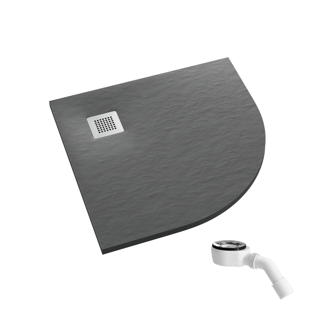 Schedpol Kalait Grey Stone plato de ducha semicircular 90x90 cm gris 3.3104/S/ST-M2