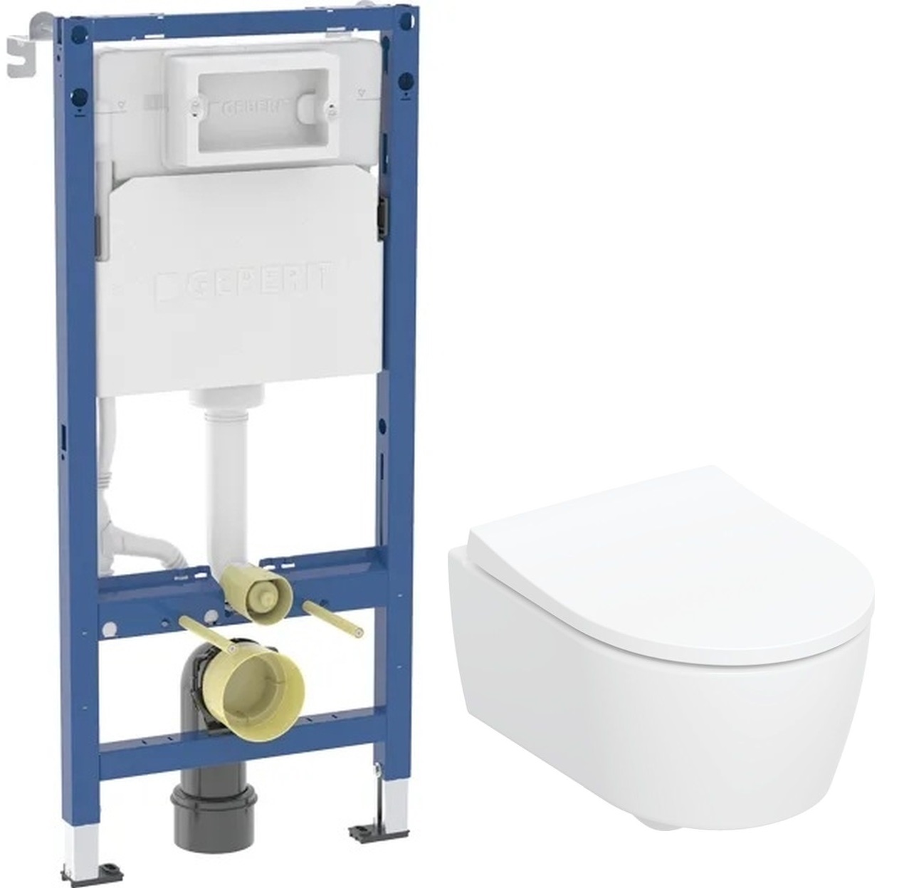 Conjunto taza de inodoro Geberit iCon 503.232.00.1, marco empotrado Geberit Duofix 111.170.00.2