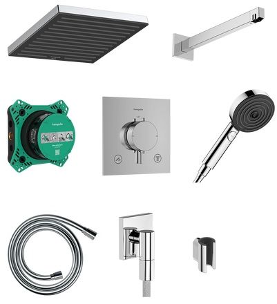 Hansgrohe Pulsify E conjunto de ducha empotrado con termostato con rociador con efecto lluvia cromo 24625000