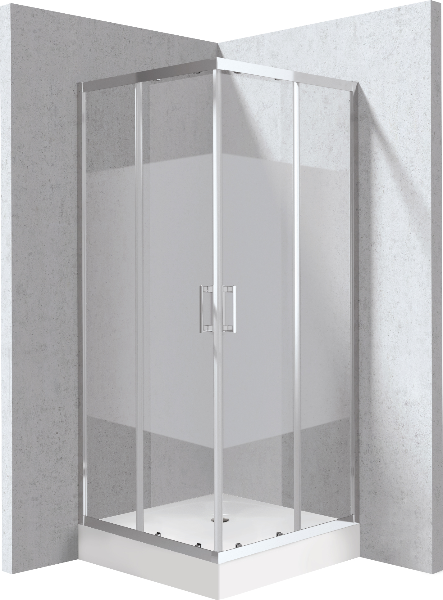 Deante Funkia Evo cabina con plato de ducha 90x90 cm cuadrada cromo brillo/vidrio con patrón KYCZ0E99P