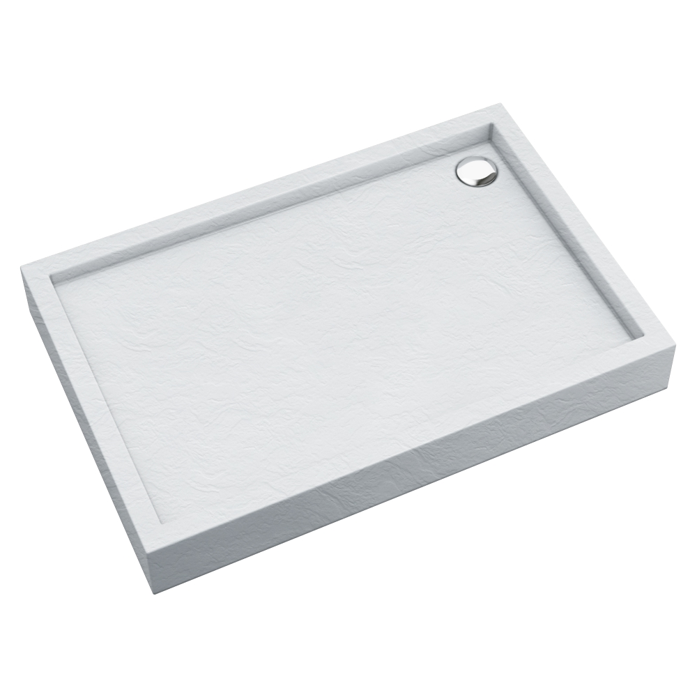 Schedpol Medium White Stone plato de ducha rectangular 100x80 cm blanco 3.4736/B/ST